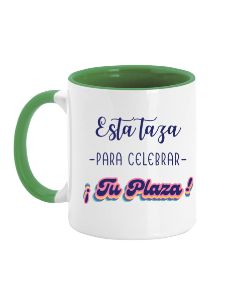 Esta taza para celebrar tu plaza asa color